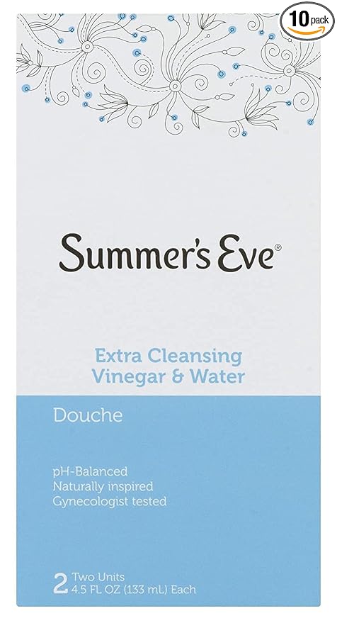 Summer's Eve Douche | Extra Cleansing Vinegar & Water | 2-4.5 Fluid Ounces Each | Pack of 5 | pH Balanced & Gynecologist Tested