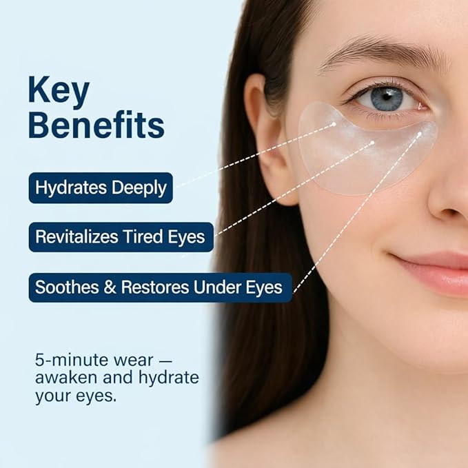 Tintark Ocean Oracle Hydrating Hydrogel Eye Patches 28 Pairs, 15-Min Soothing Eye Masks with Marine Algae & Seaweed Blend, Rejuvenating Eye Pads for Tired Eyes, Spa Relaxation Gifts for Women & Men