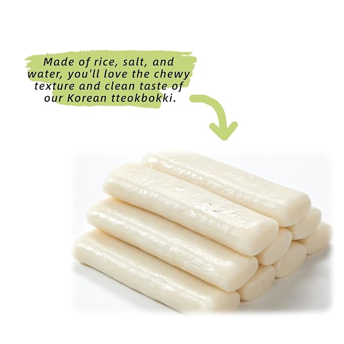 Rice Cake Sticks – Chewy Cylindrical, for Tteokbokki & Stir-Fries, 14.11 oz