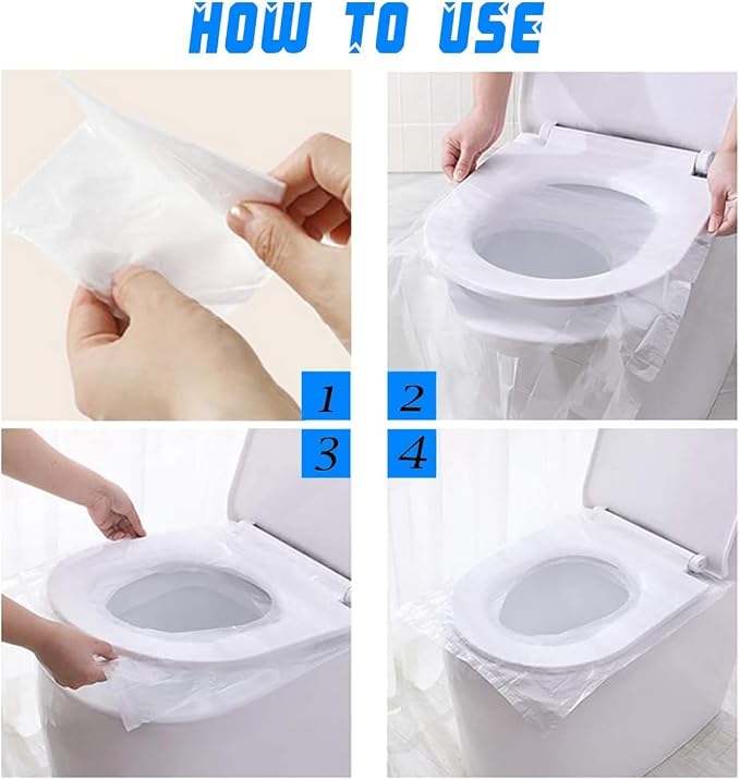 Luckyrao 50 PCS Travel Disposable Toilet Seat Cover Waterproof Portable WC Pad Toilet Mat For Baby Pregnant Mom,Independent Packing