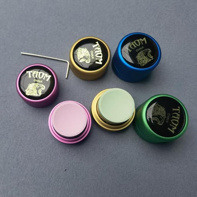 TAOM Pool Chalk Holder Round Shaped Practical Tool Billiards Accessories Magnetic Mini Chalk Tip Case Container Round Box Billiards