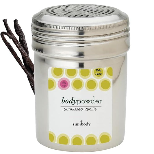 Sumbody Body Powder for Women & Men Sunkissed Vanilla - (4oz) Talc & Cornstarch Free Arrowroot Powder Organic for Skin, Sweat Absorbing Powder Body Deodorant, Dusting Powder, Baby Powder Travel Size