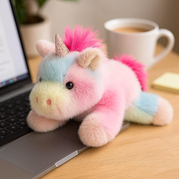 Adorable Rainbow Unicorn Stuffed Animal Soft Stress Relief Plush Toy Cute Birthday Gifts for Boys Girls Kids Toddlers