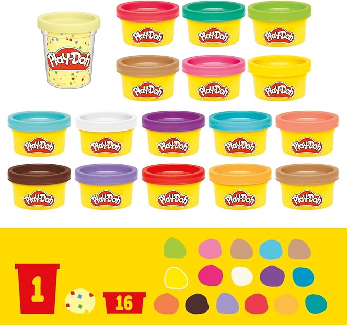 Play-Doh Advent Calendar for Kids 3+, 14 Days to Birthday, Vacation, Party, Back to School, & More, Surprise Arts & Crafts Activities, 26 Accessories & 17 Colors (Amazon Exclusive)