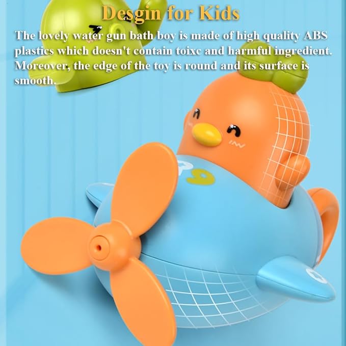 Draw & Push Water Cannon Toy, Lovely Propeller-Driven Aircraft Water Gun Toy Bath Toy Propeller Plane Squirt Gun Toy Water Injection Gun Toy Bathtub Toy Pull & Push Water Blaster Toy Pool Toy