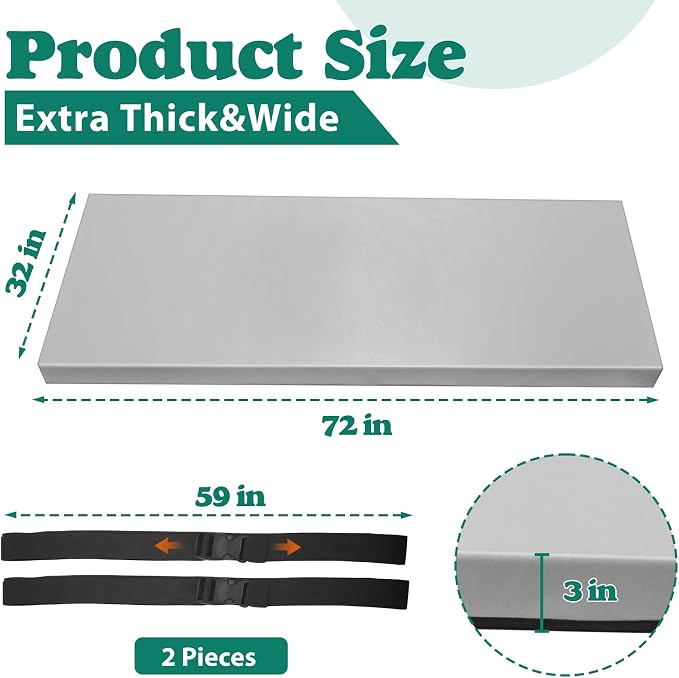 3 Inch Extra Thick Yoga Mat 6 * 2.5ft Thick Extra Wide Workout Mat, Non Slip Foam Exercise Mats for Women Men Fitness, Yoga, Pilates, Stretching & Floor Exercises