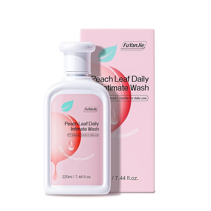 Peach Leaf Feminine Wash For intimate area Hygiene and Itchy, pH Balanced Body Wash with Lactic Acid For Sensitive Skin, Gentle Hydration, Odor Neutralization & Daily Hygiene, 220ml/7.44oz