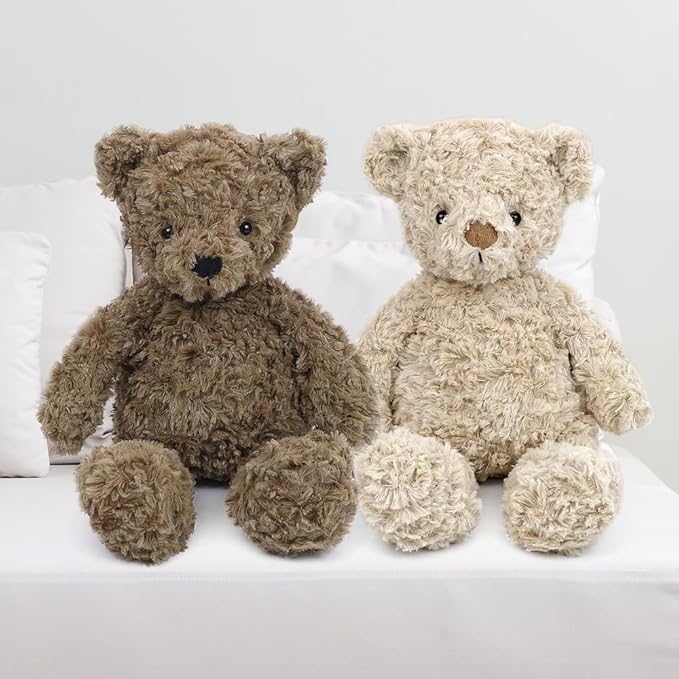 MON AMI Crème Teddy Bear Stuffed Animal - 12" Brown, Teddy Bear Plush Gifts for Baby Shower, Cute Plushies for Kids of All Ages