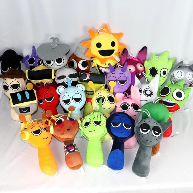 Sprunky Plush Toys Sprunky Wenda and Gray Plushies Sprunky Plushes Soft and Funs Stuffed Toys Dolls for Fans and Friends Birthday for Girls Boys (3pcs-Set)