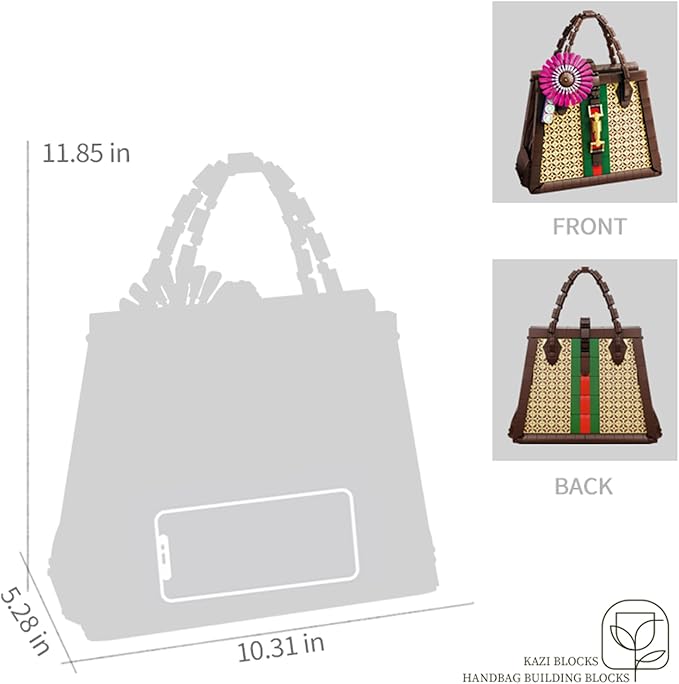 KAZI Purse Building Set, Handbag Model Building Blocks,Purses to Build for Women,Gift for Her for Anniversary and Valentine's Day,Mothers Day