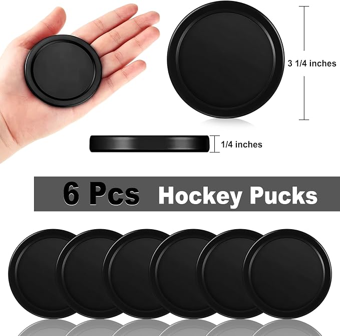 Coopay 3 1/4 Inches Air Hockey Pucks 6 Pack Full Size Heavy Replacement Pucks for Game Tables Equipment Accessories
