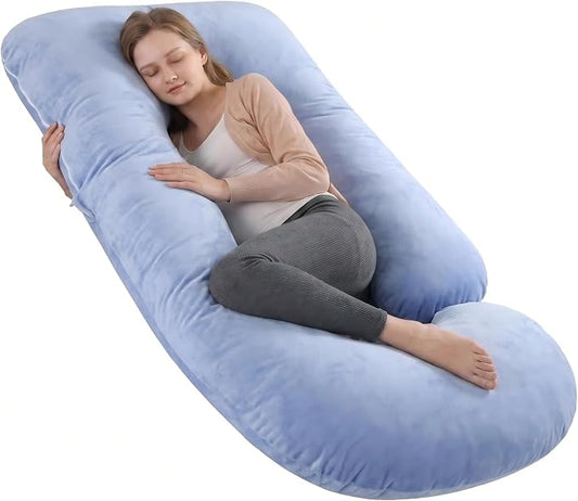 Pregnancy Pillow for Sleeping, Soft 57“ Full Body Maternity Pillow, U Shaped with Removable Washable Cover, Support for Back, Belly, Leg, Hip, Neck & Shoulder, Purple