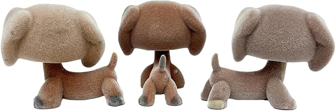 3pcs/Set Custom Flocked Pet Shop Toys Short Hair Cat Kitten Collie Great Dane Cocker Spaniel Dachshund Puppy Dog OOAK Compatible with LPS (#Mono and #640 and #1751)