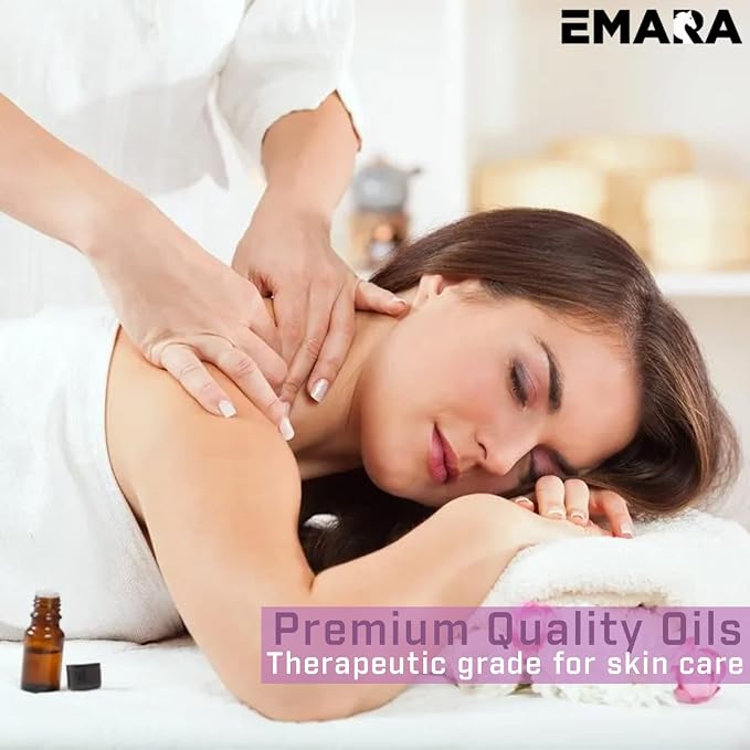 EMARA All Natural Herbal Jasmine Essential Oil for Diffusers, Skin Care, Aromatherapy Fragrance Oil, Organic Therapeutic Grade 15 mL (1/2 fl oz)