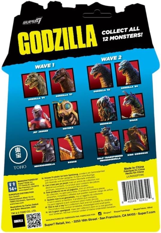 Super7 Toho Godzilla '62-3.75" Toho Godzilla Action Figure Classic Movie Collectibles and Retro Toys
