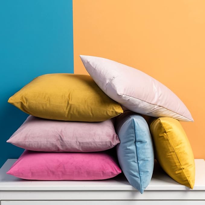 12x20 Throw Lumbar Pillow Covers Decorative Cushion Covers Set of 2,Gold | Soft Velvet Pillow Cases with Invisible Zipper for Modern Couch Sofa Bed Living Room Bedroom Home Decor