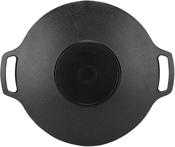 Korean Grill Pan,10 inch Round BBQ Nonstick Griddle Plate,Aluminum Alloy Gas Stove Pan with Double Handles for Cooking,Outdoor Camping(29cm)