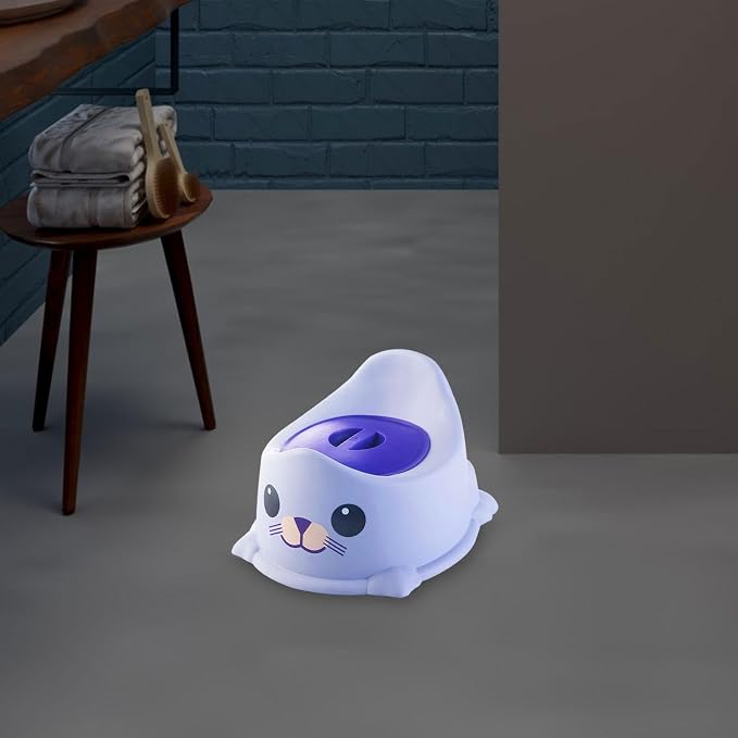Baby Potty Chair Urinal Travel Easy to Clean Portable Adorable for 1-6 Years Old with Lid Potty Seat Animal Potty, Blue