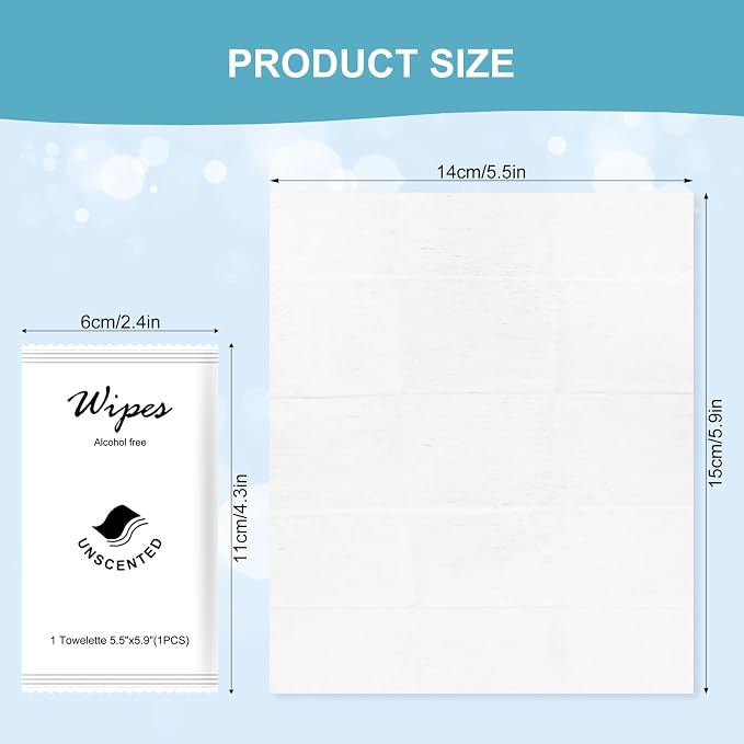 Individual Hand Wipes Wet Wipes Travel Size,Wet Wipes Individually Wrapped | 50PCS Bulk Cleansing Travel Size Wipes for Wedding Travel Restaurant Barbecue(Unscented)