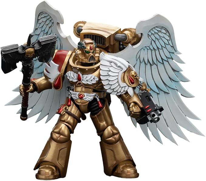 JOYTOY Warhammer 40K 1/18 Action Figures, Blood Angels Sanguinary Guard with Encarmine Axe Perfect for Collectors & Decor, Ideal Gift for Birthdays, Christmas, Character Figure - JT6250