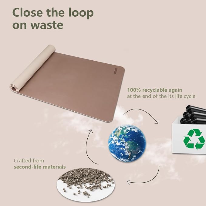 Wide Yoga Mat-80cm Extra Thick 1/3'' Fitness Exercise Mat Carry Strap