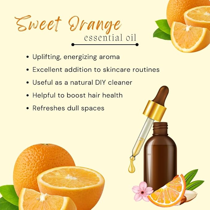 Sweet Orange – 1 fl oz (30 ml) Glass Bottle w/Euro Dropper – 100% Pure Essential Oil – GreenHealth