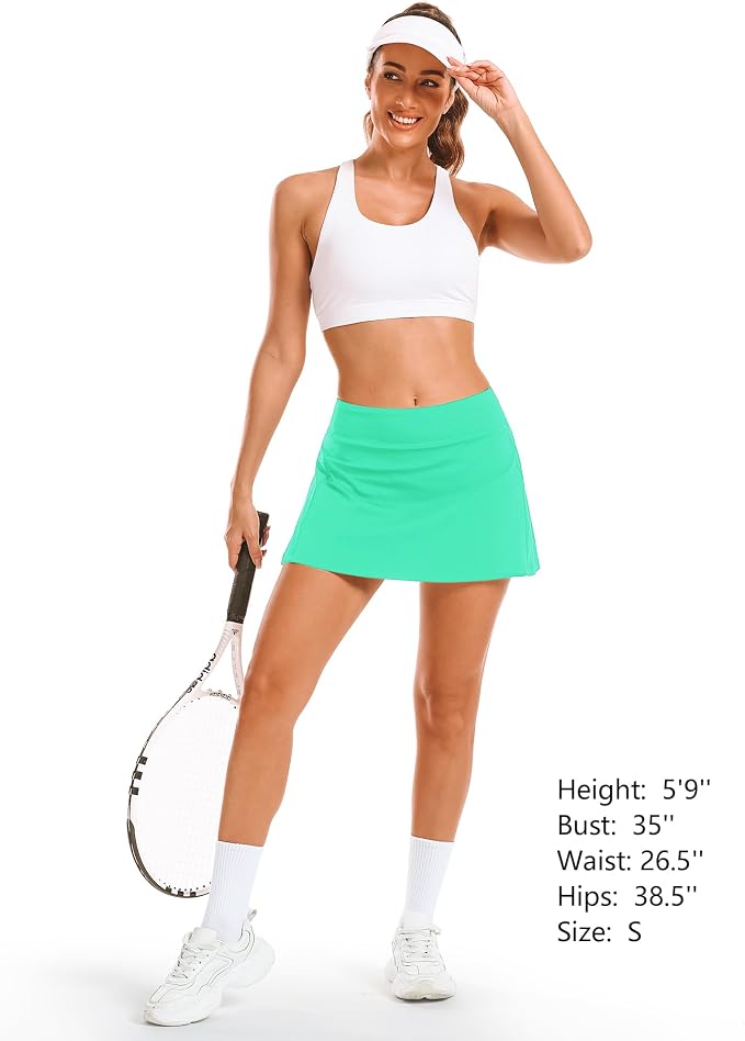 Stelle Women's Tennis Golf Skirts High Waisted with Pockets Inner Shorts for Athletic Skorts Sports Running Pickleball