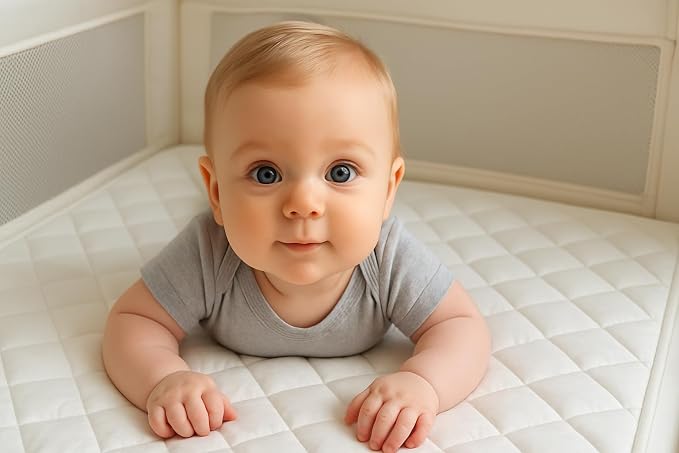Quilted Mattress Pad Topper for 31x39 Playard – Soft Fitted Protector with Elastic Edges | Breathable, Hypoallergenic & Machine Washable | Compatible with Maxi COSI Swift | Made in USA by SheetWorld