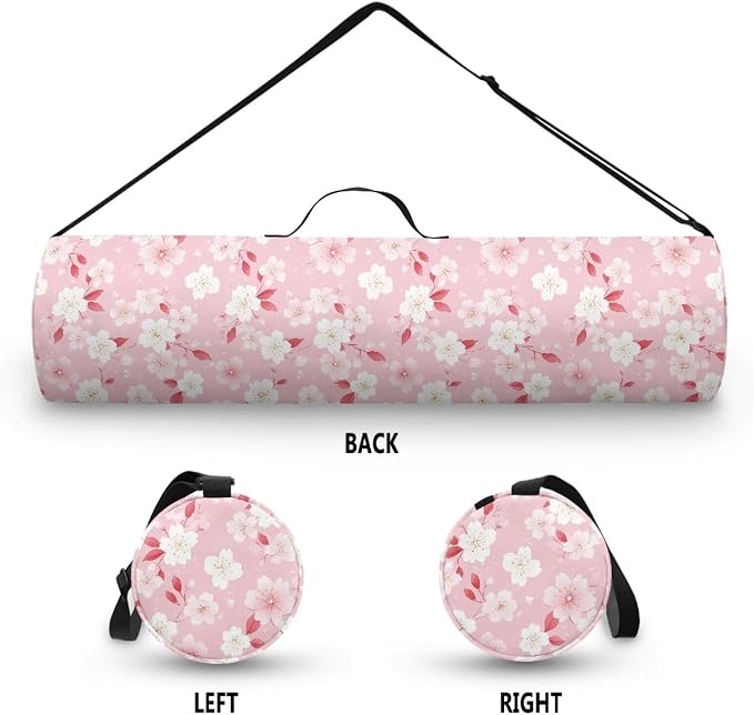 Yoga Mat Bag with Adjustable Shoulder Strap and Handle Zipper, 30in Wide x 6.3in Diameter for Yoga Mat Storage