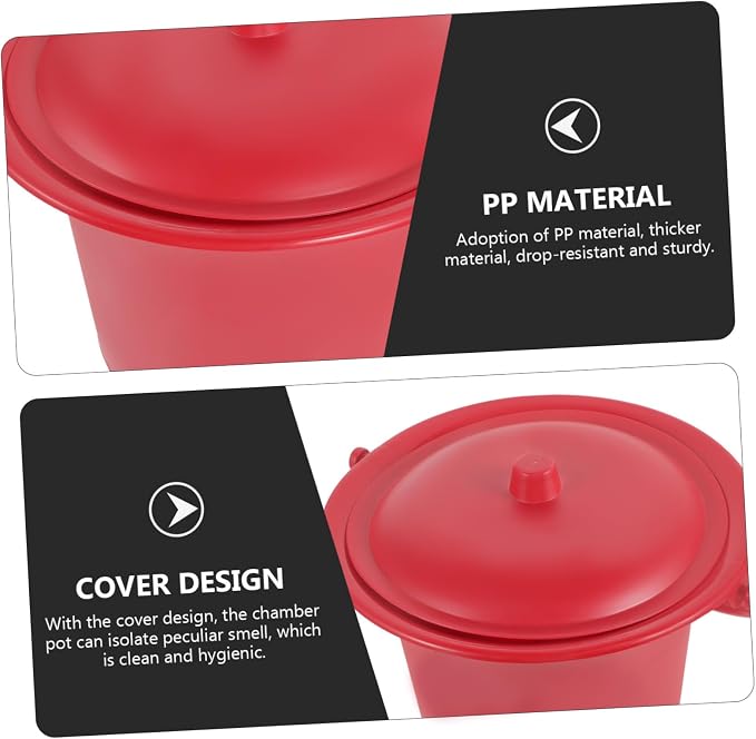 Cabilock Riser Spittoon Bucket Buckets with Lids Portable Toilet Travel Pee Bottle Potty Urinal Pot Chinese Chamber Pot Spittoon Bedroom Urinal Toilet Basin Enamel Bucket Pp Travel Potty