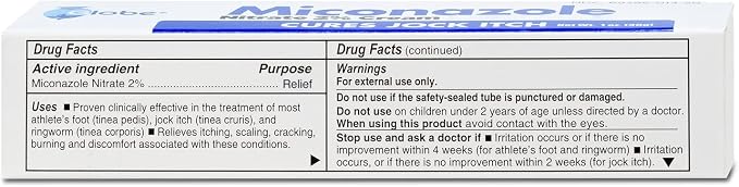 Miconazole Globe (6 Pack) 2% Nitrate 2% Antifungal Cream, Cures Most Athletes Foot, Jock Itch, Ringworm and More. 1 OZ Tube