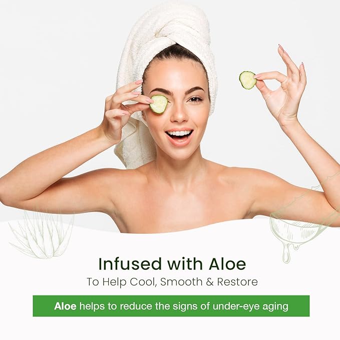 Cucumber & Aloe Under Eye Patches - Soothing, Anti-Aging, Cooling, Hydrating, Dermatologist Tested, Cruelty Free Korean Skin Care For All Skin Types - 25 Pairs (5 Pack)