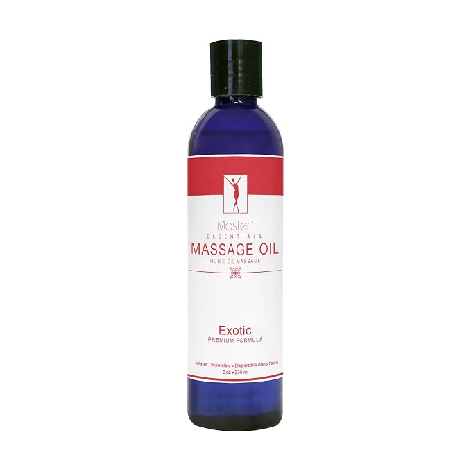 Master Massage Organic Massage Oil - 8 fl oz, Exotic Sense, Water-Soluble, Skin-Nourishing Formula for Relaxation, Ideal for Massage Therapy and Home Use, Pack of 1