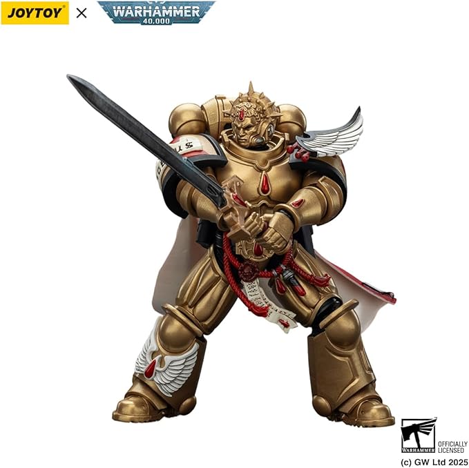 JOYTOY Warhammer 40K Blood Angels Captain with Heavy Bolt Pistol & Power Sword 1:18 Scale Action Figure Mecha Joy Toy Collection Model 4.92in