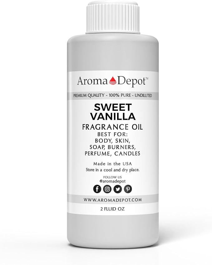 Aroma Depot 2 oz / 2 Ounces Sweet Vanilla Unisex Perfume/Body Oil Our Interpretation, Premium Quality Uncut Fragrance Oil