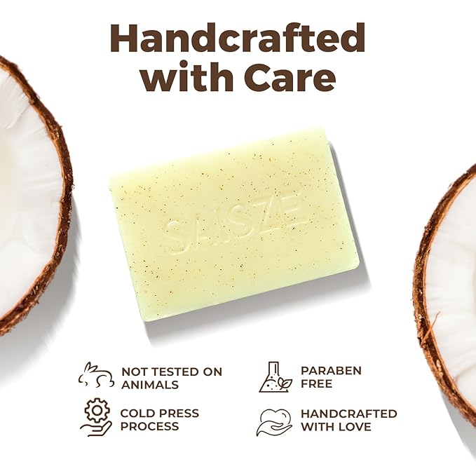 Handmade Coconut and Shea Butter Soap - 8 oz, Cold Process, Organic Soap Enriched with Coconut oil, Shea, Body Bars for Women and Men