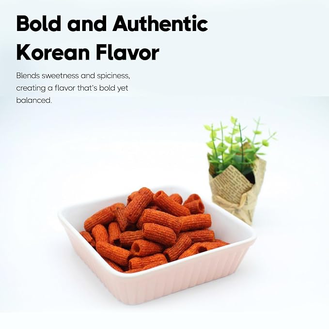 COELO Spicy Rice Tteokbboki Snack 5.6oz (160g) Korean Street Food Sweet & Spicy Sauce Taste K-food Crunch Crispy Snacking Old School Snack Rice Cake Camping Office Holiday Party Size 쌀떡볶이 과자