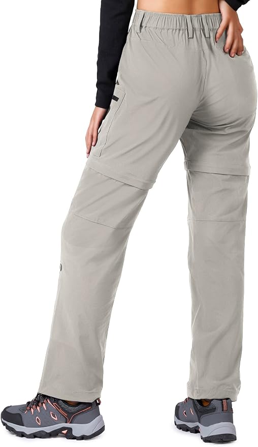 Cycorld Women's-Hiking-Pants-Convertible Quick-Dry-Stretch-Lightweight Zip-Off Outdoor Pants with 5 Deep Pockets