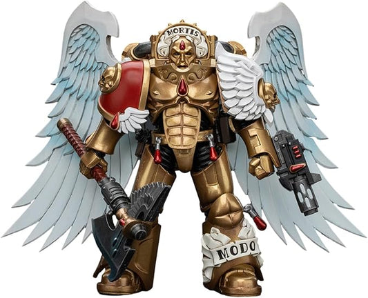 JOYTOY Warhammer 40K 1/18 Action Figures, Blood Angels Sanguinary Guard with Encarmine Axe and Inferno Pistol for Collectors & Decor, Ideal Gift for Christmas, Character Figure - JT7172