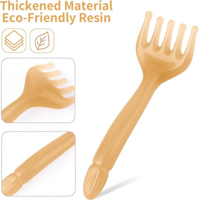 WY LIGHTING LEVEL 2Pcs Head Massager Manual Hair Scalp Massager Gua Sha Five Claw Massage Tool Comb Portable Handheld Resin Relax Tool for Father's Day Mother's Day Gifts (Amber; Cloud Brown)