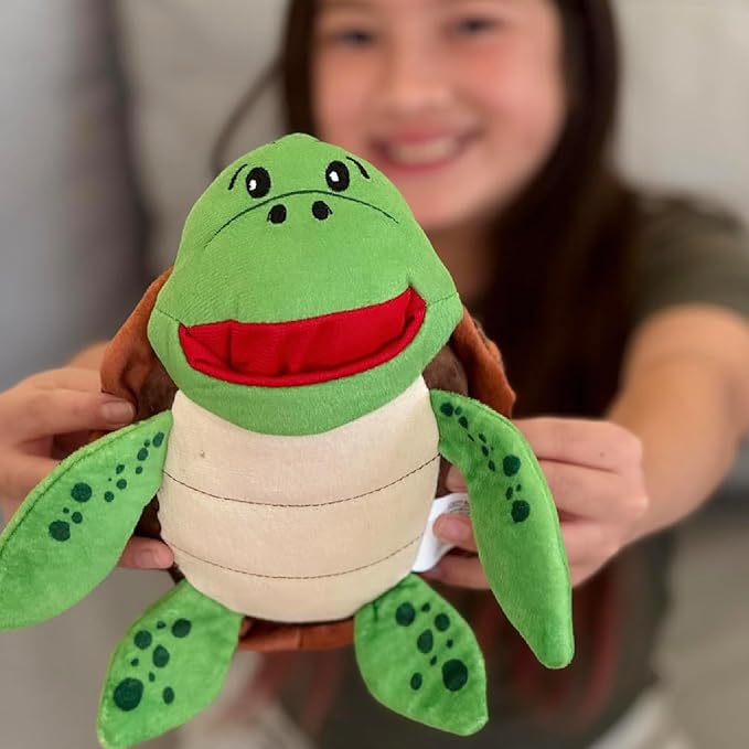 The Tooth Brigade Tooth Fairy Pillow | Stuffed Plush with Large Pocket Mouth for Lost Teeth, Treasures, Prizes - Fun and Interactive Plush, Perfect Kids, Boys, & Girls Gift (Kai Sea Turtle)