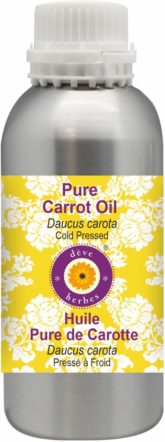 Deve Herbes Pure Carrot Oil (Daucus carota) Cold Pressed 630ml (21 oz)