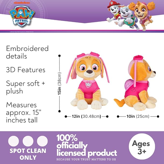Paw Patrol Skye Cuddle Pillow, Kids Bedding Super Soft Plush Pillow, (Officially Licensed Product) By Franco