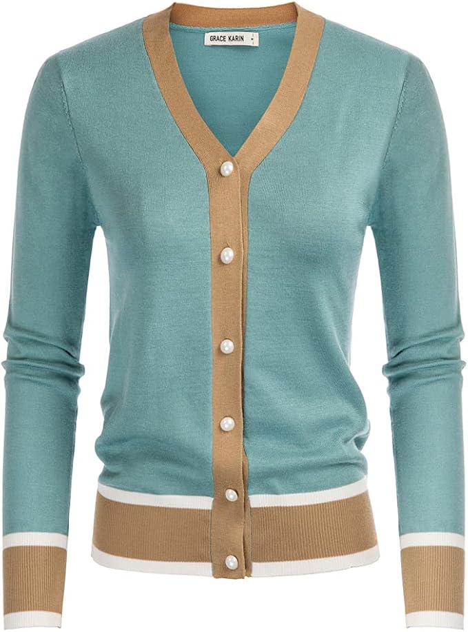 GRACE KARIN Cardigan Sweaters for Women Lightweight Long Sleeve Cropped Cardigan Summer Fall Fashion Clothing Outfits Shrug
