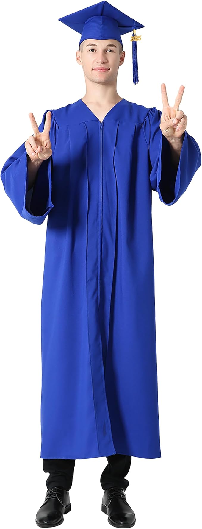 GraduationMall Matte Graduation Gown Cap Tassel Set 2025 for High School and Bachelor
