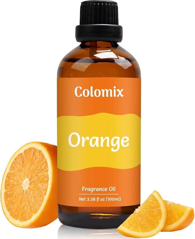Premium 100ml Orange Fruit Fragrance Oil, Essential Oils for Diffusers for Home, Scented Oil for Candle Making, Soap Supplies and More DIY Projects, Long-Lasting Scent Gift