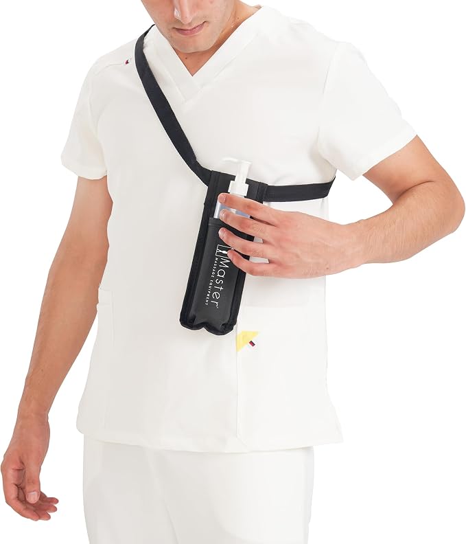 Master Massage Single Bottle Massage Oil Holster Case Bag-Adjustable and Heat-Resistant Bottle Cream & Lotion Single Holster Bag Kit– Incl. One 8 Oz Refillable Pump Dispenser