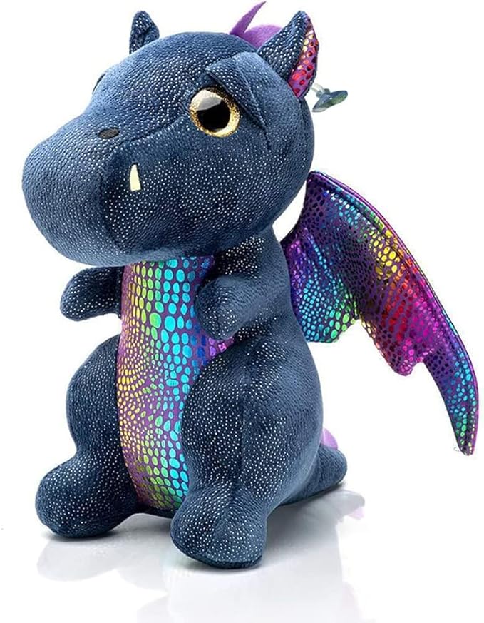 Dragon Stuffed Animals Soft Plush Cute Dragon Doll for Boys Girls 10 in (xiaofeilong heise)