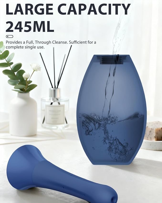 Enemas Anal Douches Anti Backflow- Douche Bulb for Men, Reusable Anal Wash System, Shower-Compatible Mens Douche,Dark Blue