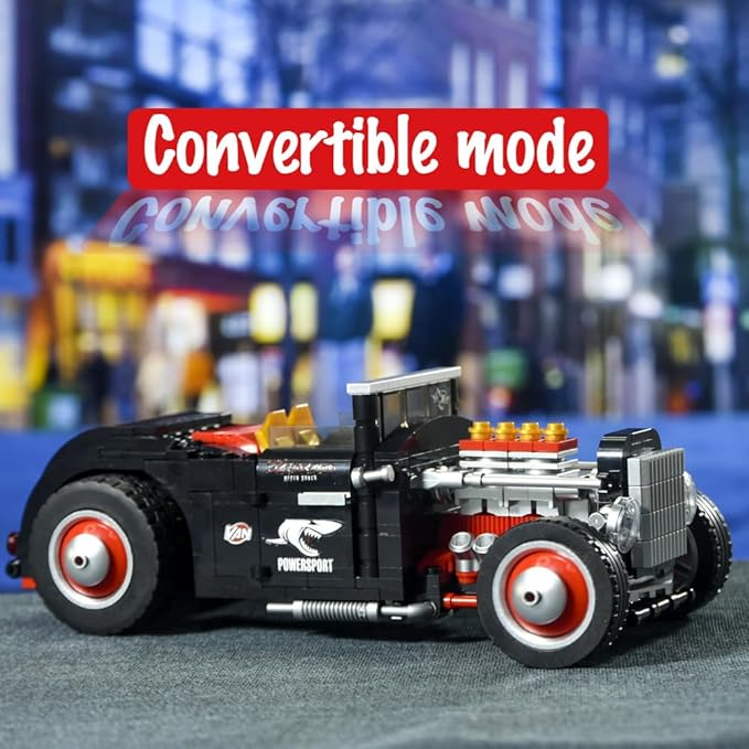 RiceBlock 452 Pieces Champion Car Building Blocks Toys Gifts for Kids Boys Aged 6+, Retro Raceing Car Building Blocks Sets, DIY Building Kit